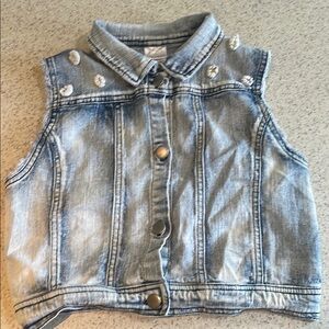 Xhilaration Blue Denim Vest Classic Sleeveless Design